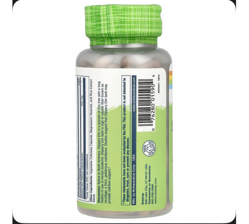 Кора скользкого вяза, Slippery Elm, 400 mg, 100 VegCaps