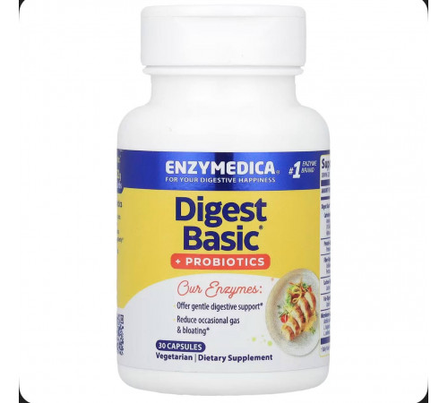 Добавка для пищеварения с пробиотиками, Digest Basic + probiotics 30 caps