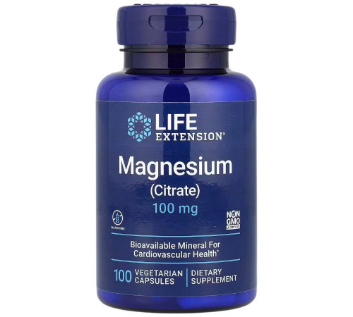Цитрат Магния 100 мг 100 вег капсул, Magnesium Citrate 100 mg 100 vegcaps