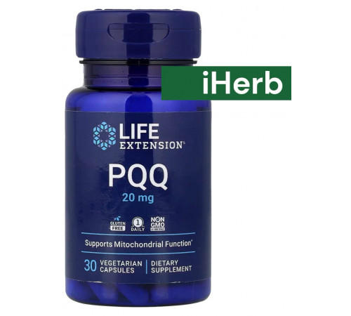 Life Extension, PQQ в капсулах, пирролохинолинхинон, 20 мг, 30 вег капсул